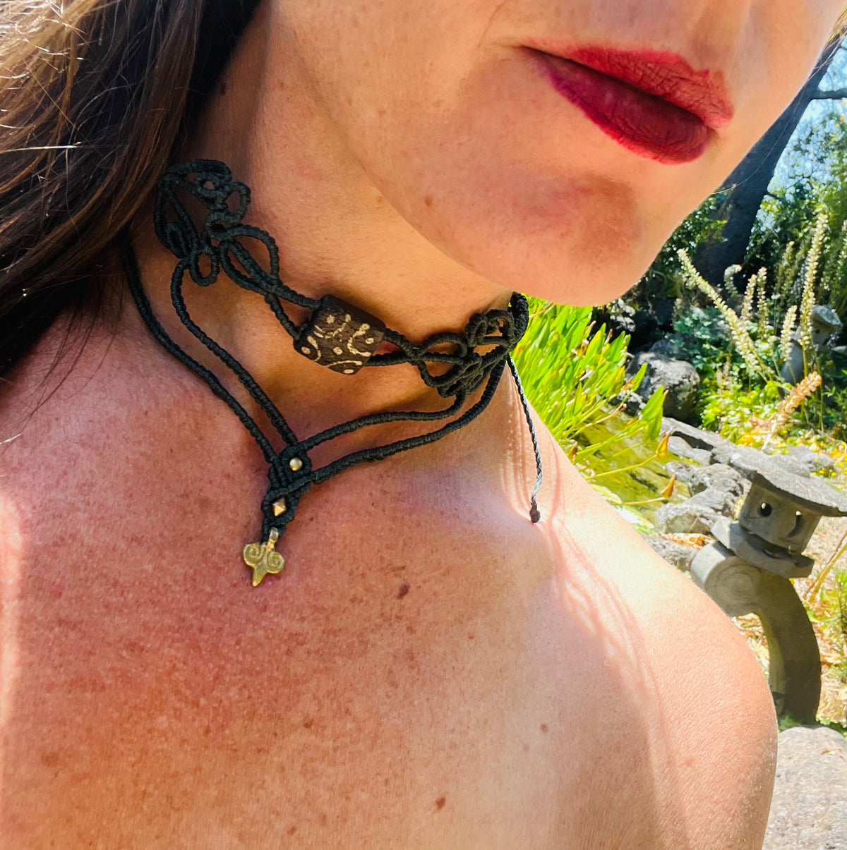 Dark Forest Green Micro-Macrame Choker